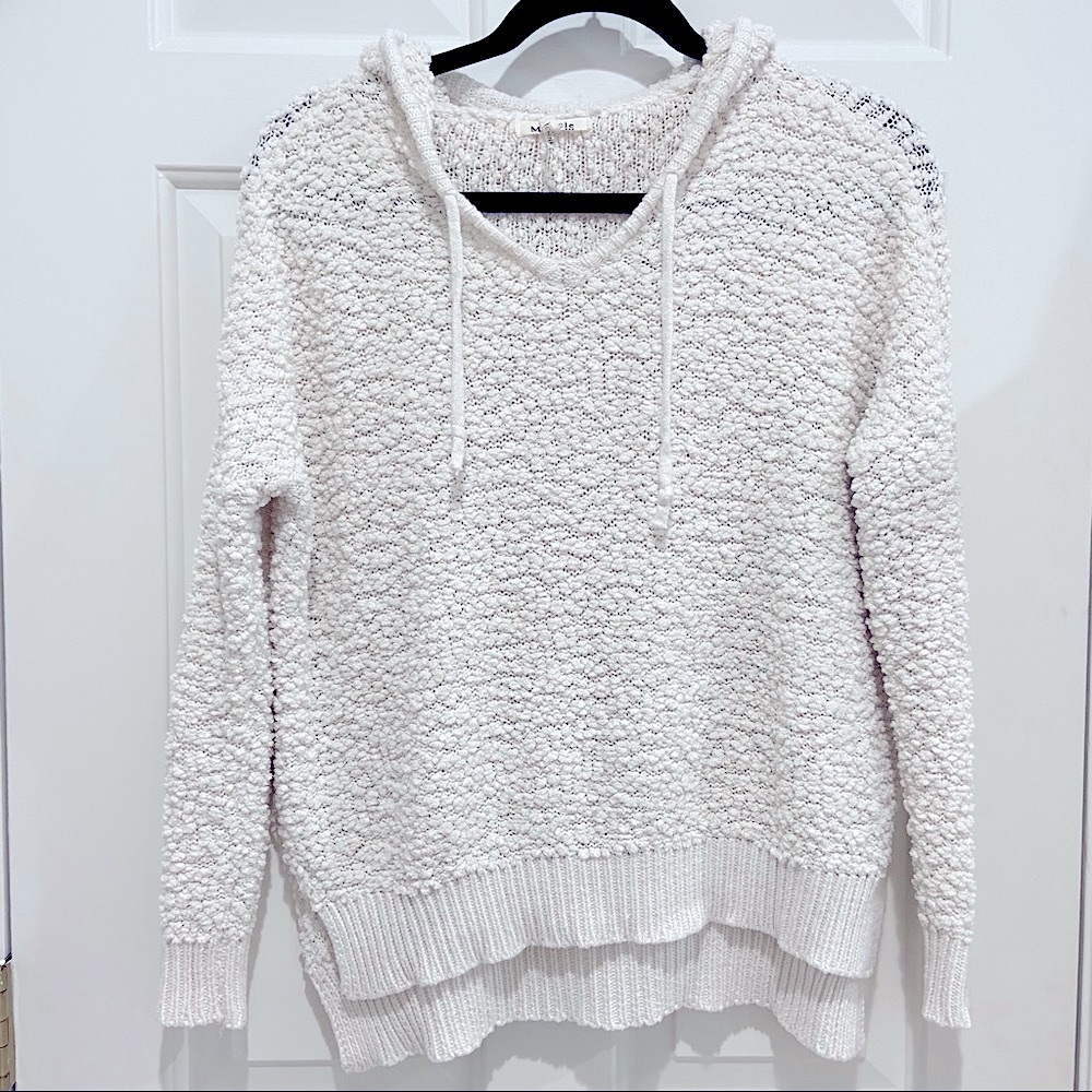 MIRACLE U.S.A. Ivory Hooded Teddy Sweater